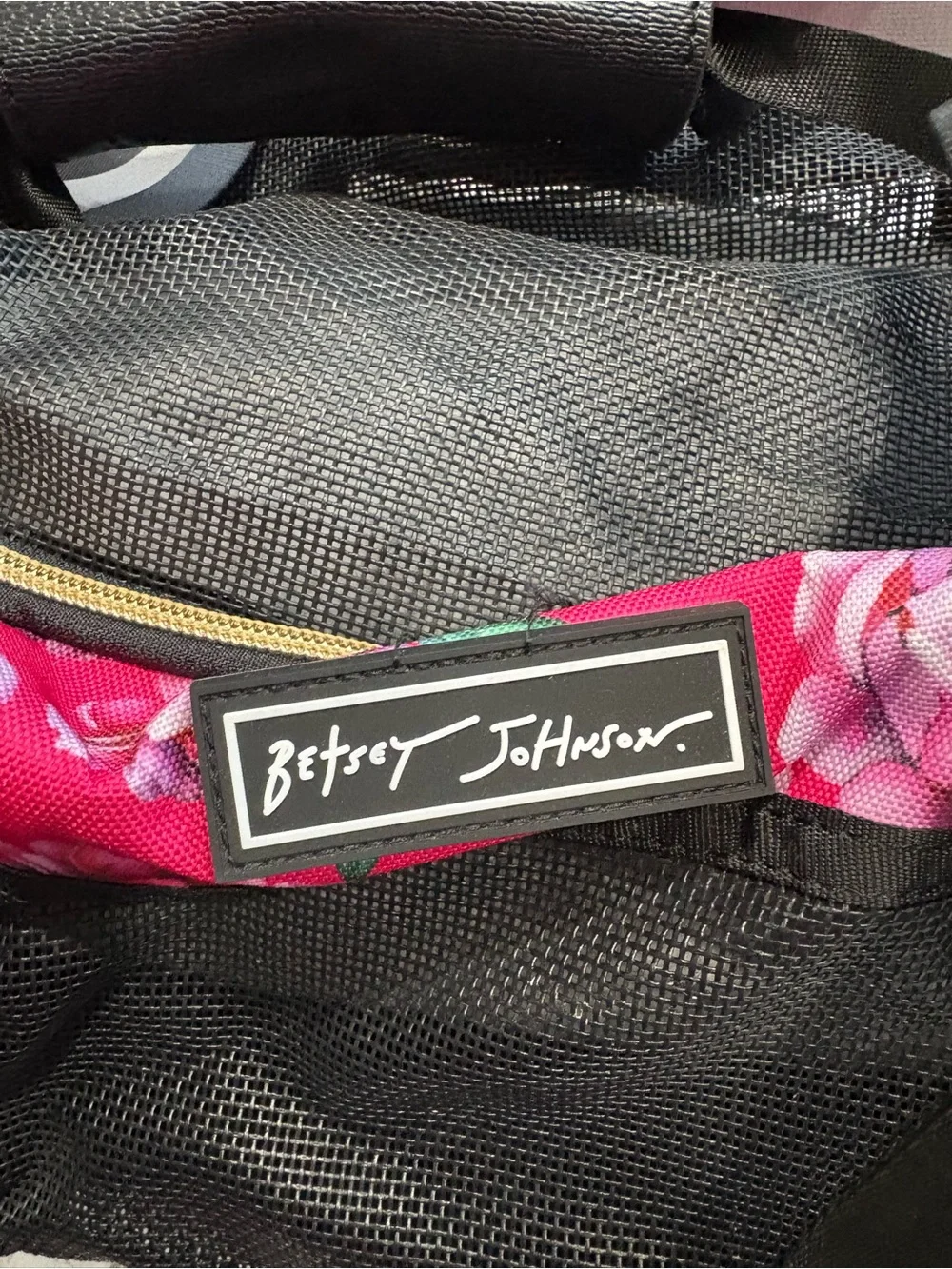 NWOT Betsey Johnson Pet Carrier Pink Floral Travel Shoulder Strap